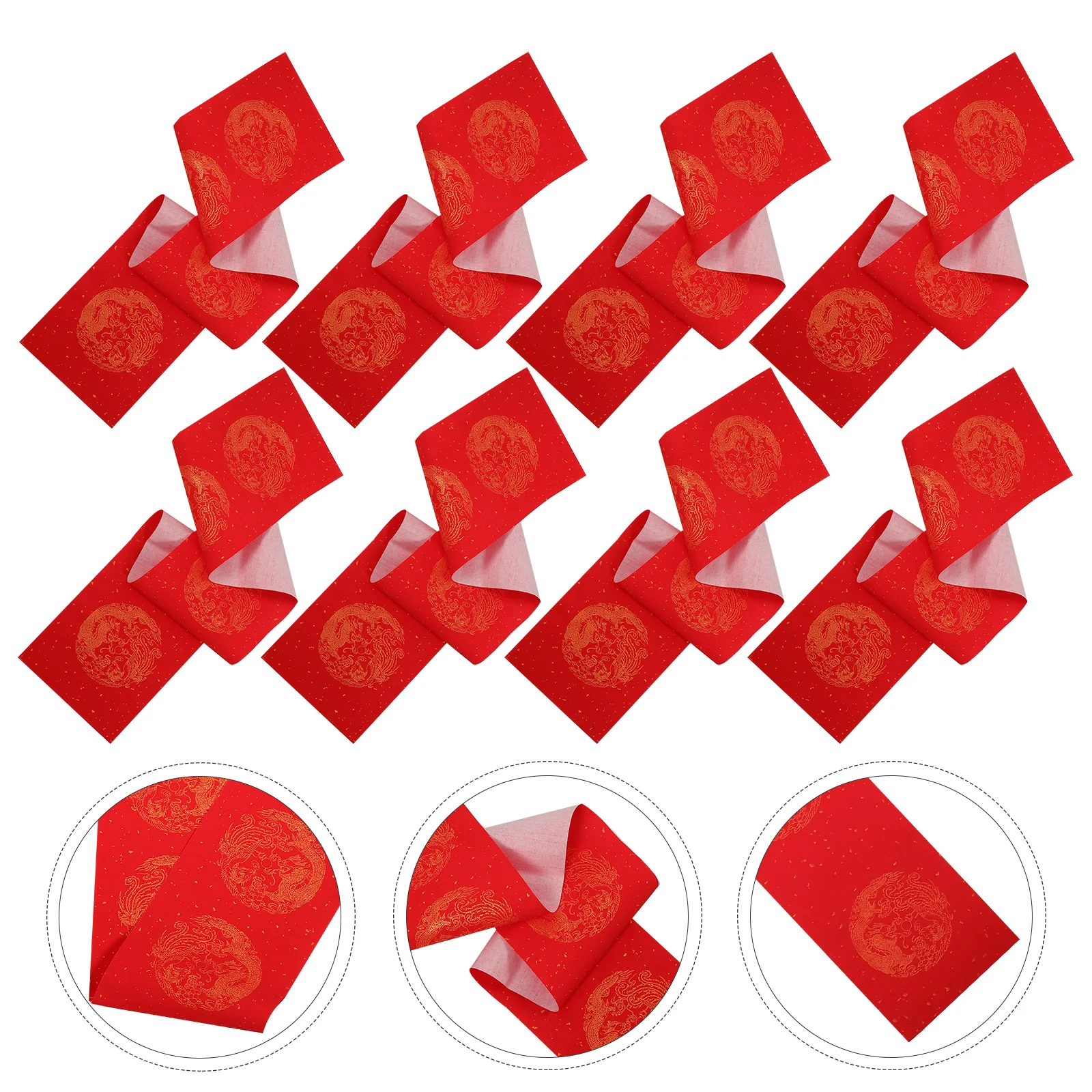 

5 Sets Red Paper Spring Festival Couplets Scroll Red Rice Paper Chinese Couplet Paper