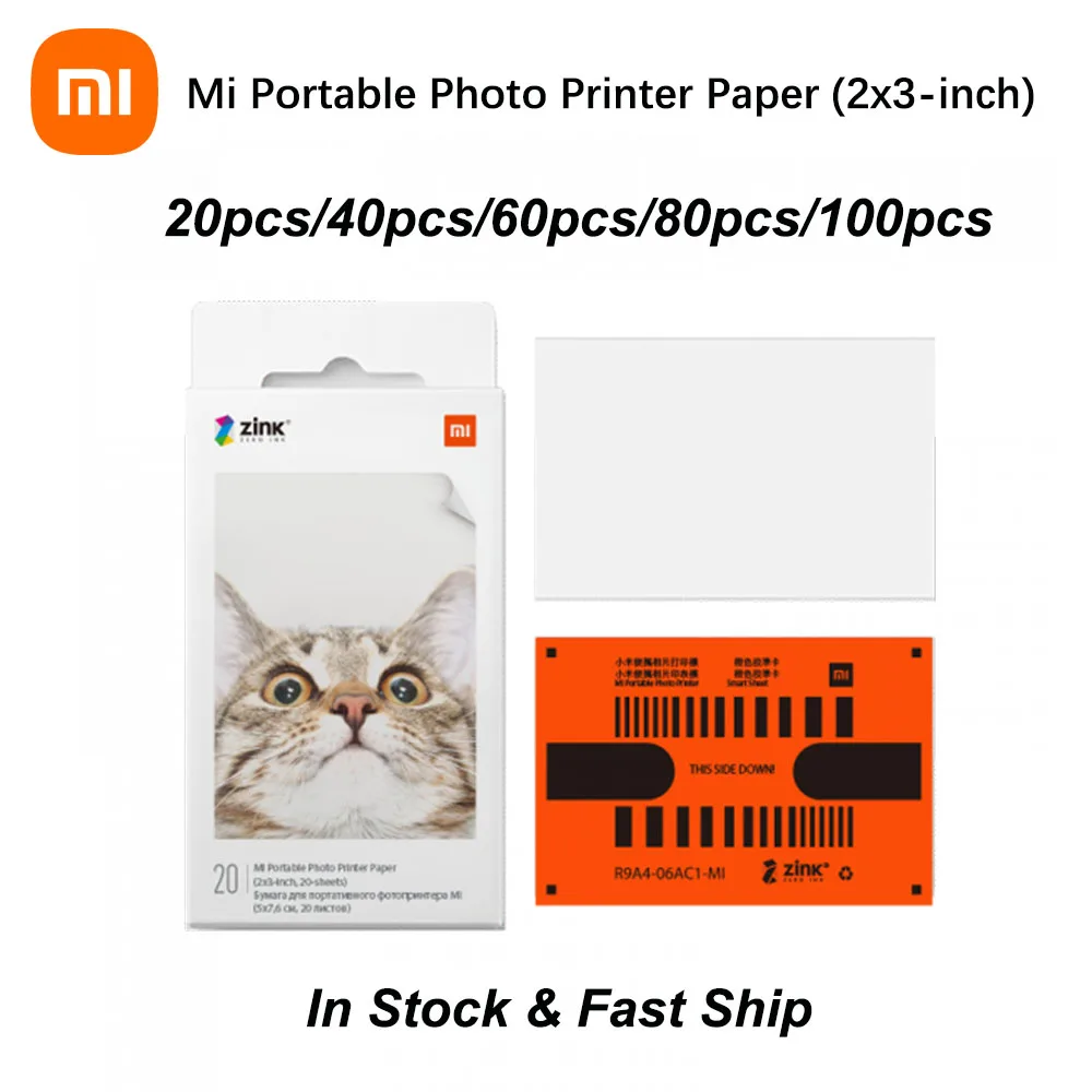 Global-Version-Xiaomi-Mi-Portable-Photo-Printer-Paper-2x3-inch-Self ...