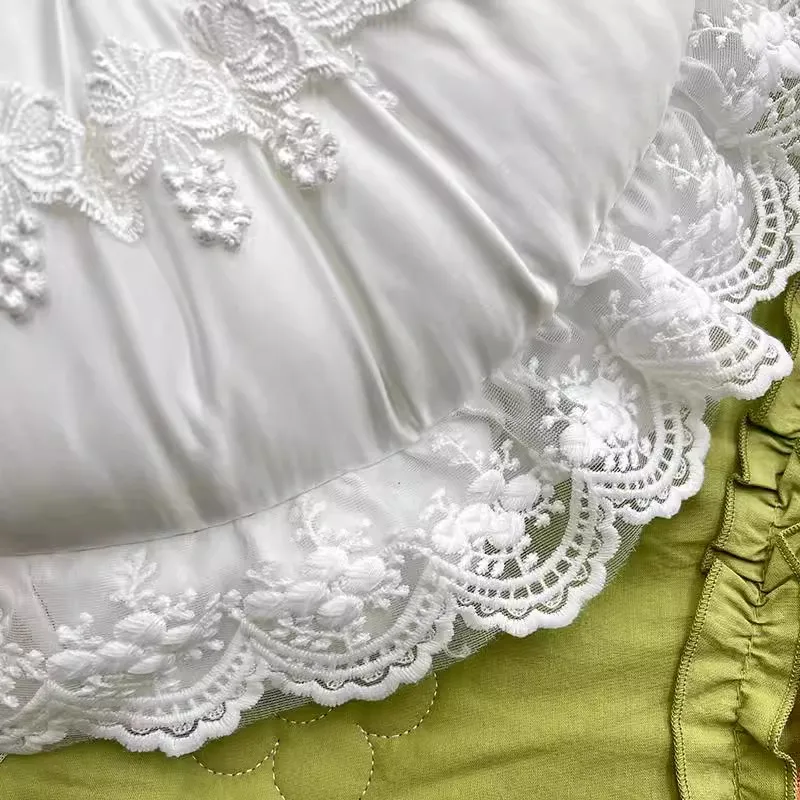 Romantic French Round Pillow Cushion White Lace Pumpkin Pillow Light Luxury Bedroom Living Room Sofa Pillow Exquisite Decoration 5