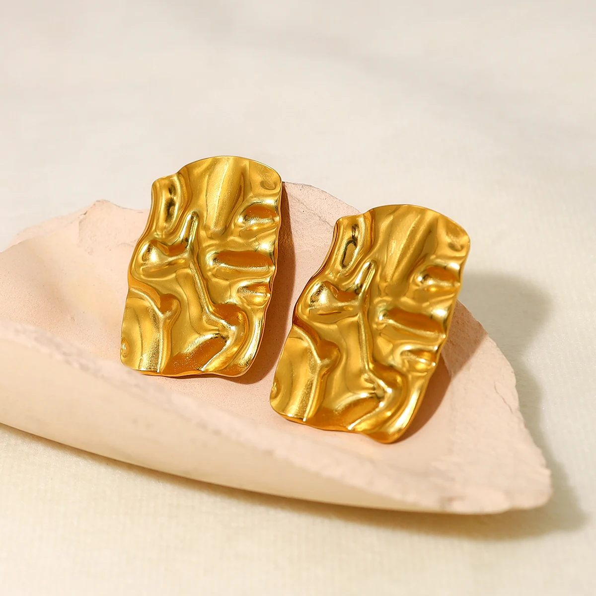 

WILD & FREE 18K Gold Plated Stainless Steel Drop Earrings for Women Irregular Trendy Piercing Earring Statement Jewelry