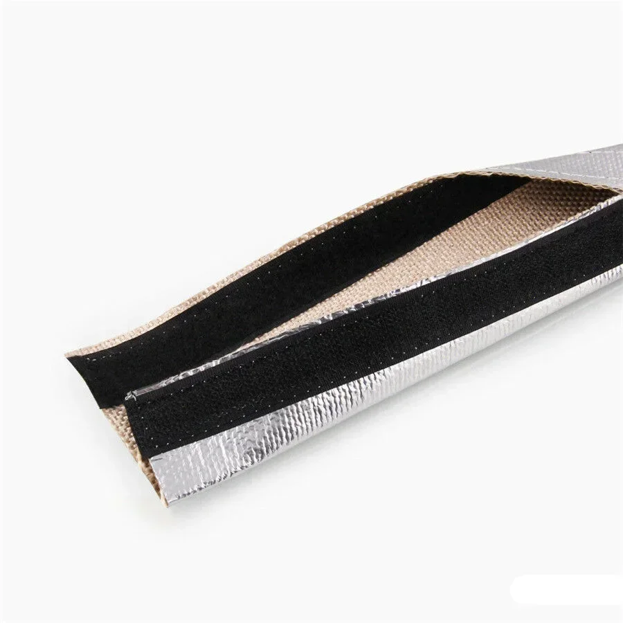 Metal Heat Shield Sleeve Insulated Wire Hose Cover Wrap Tube 12mm Aluminum Interior Accessories Sound Heat Insulation Cotton