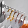 Clothes Hanger Wall Shelf Stainless Steel Silver Wall Clothes Rack Space-Saving Wall Mounted Clothes Hanger Organizer for Home 3