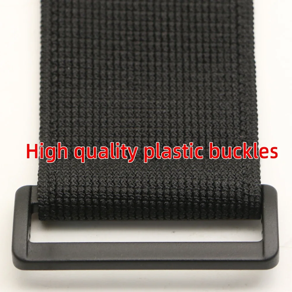 Customizable Elastic Hook and Loop Nylon Strap with Reverse Buckle