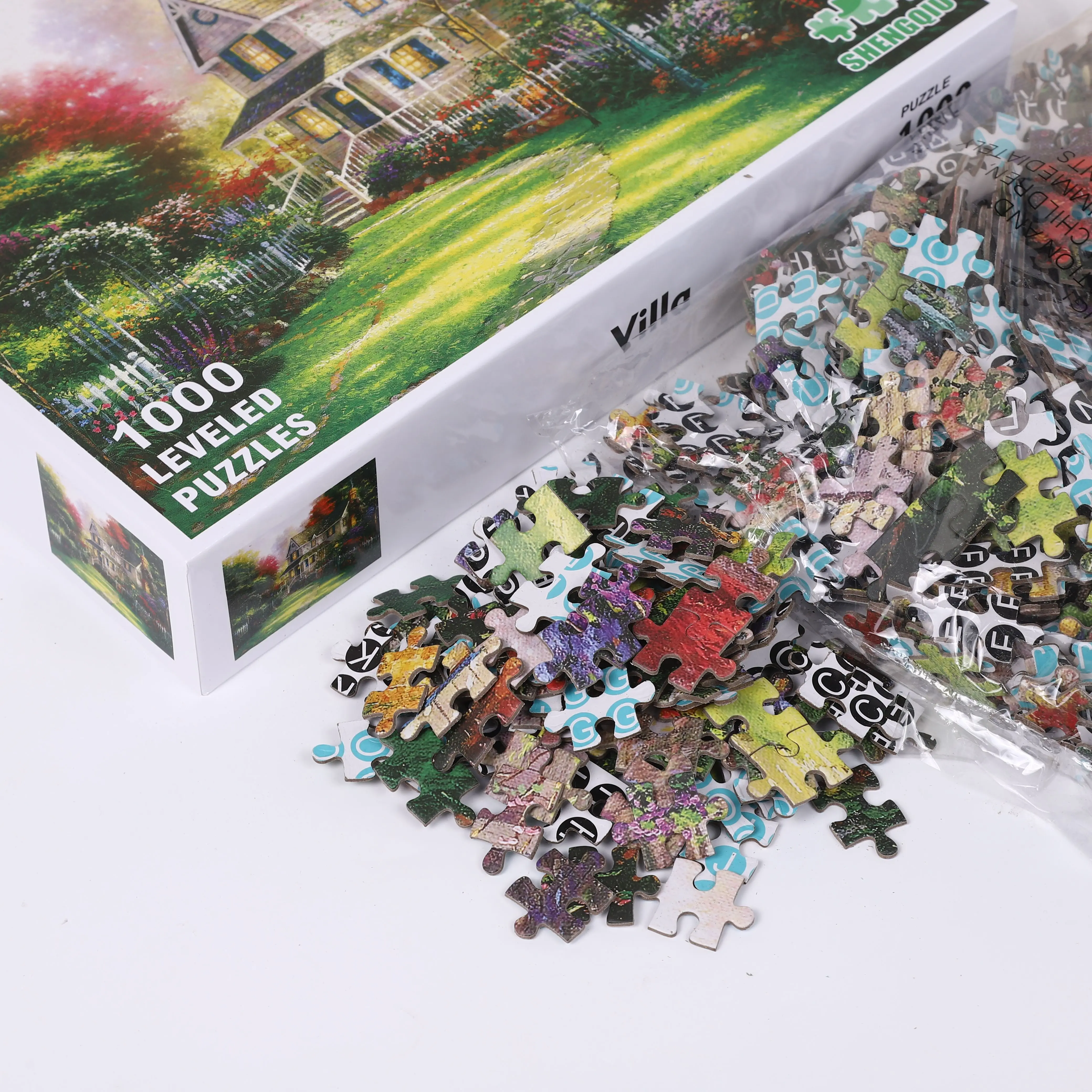 70cm*50cm 1000pcs Rustic Villa Jigsaw Puzzle Adult Stress Relief Beautiful Landscape Painting Puzzle Home Wall Decor 5