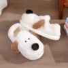 Winter Couple Style Concise Solid Color Wrap Heels Plush Slippers Non-slip Warm Flip Flops Women Men Home Casual Cotton Shoes 3