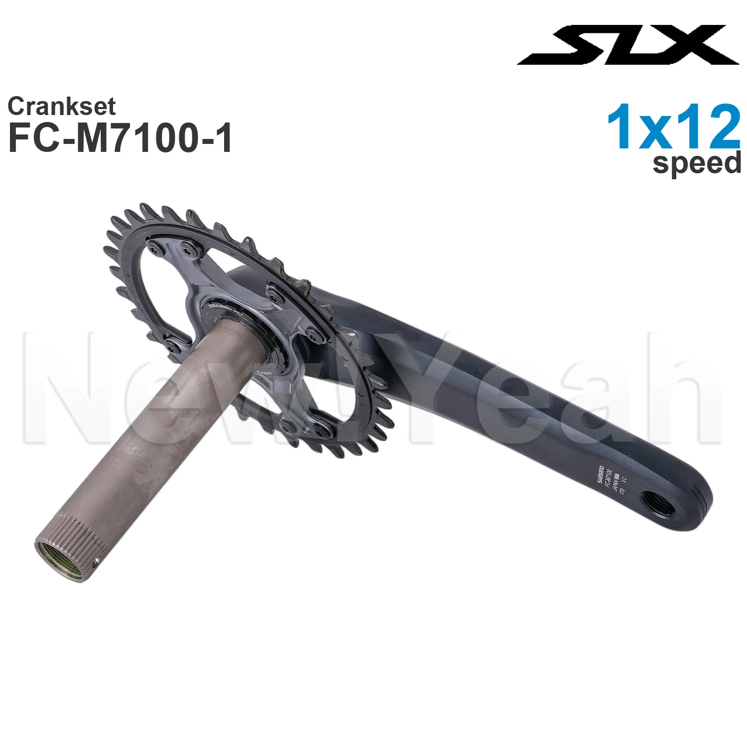Shimano-Hollowtech ii-クランクセット,1x12V,FC-M7100 mm,1x12