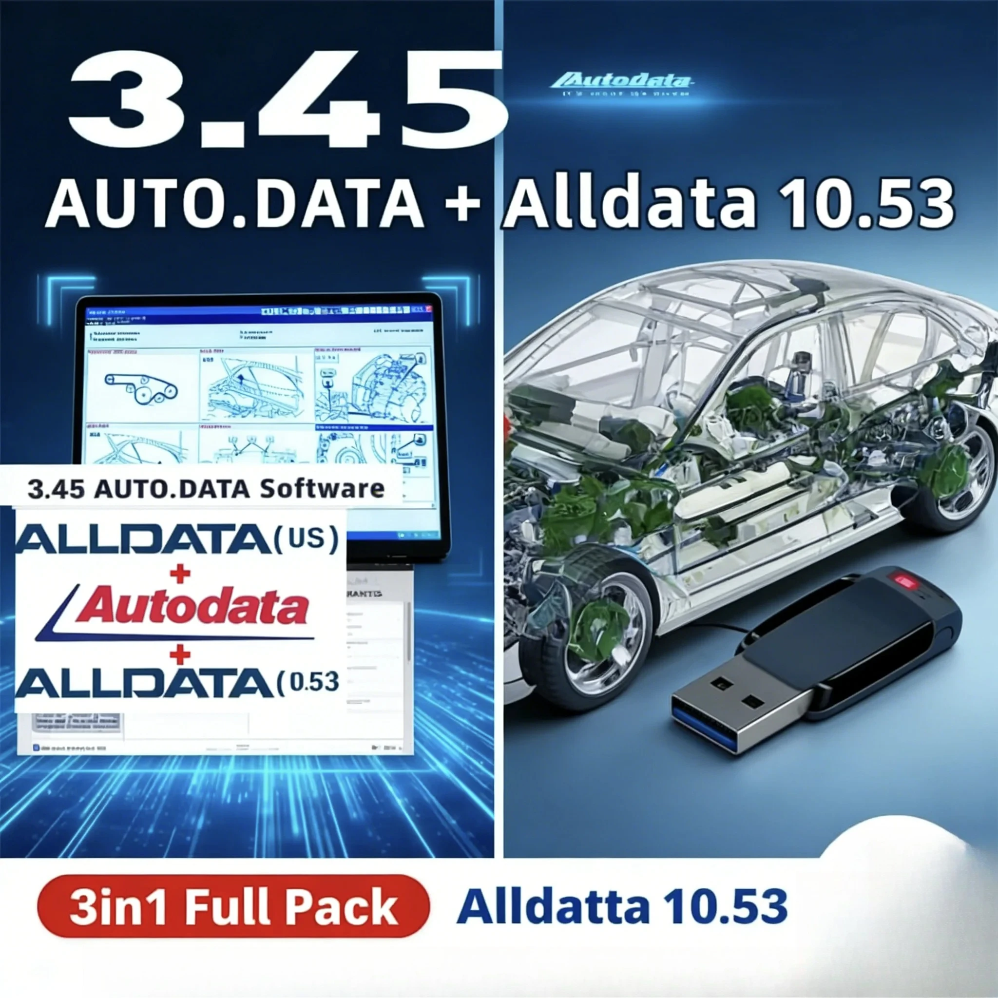 HOT！ Sale!Alldata Repair Software 10.53 All Data Automotive Tech Latest ...