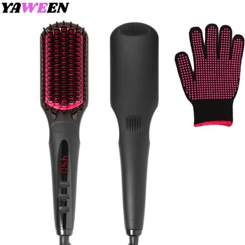 음이온 헤어 스트레이트너 브러시, 화상 방지, 휴대용 핫 헤어 스타일링 도구, 자연스러운 두꺼운 머리카락 여성용 가전 제품 빗