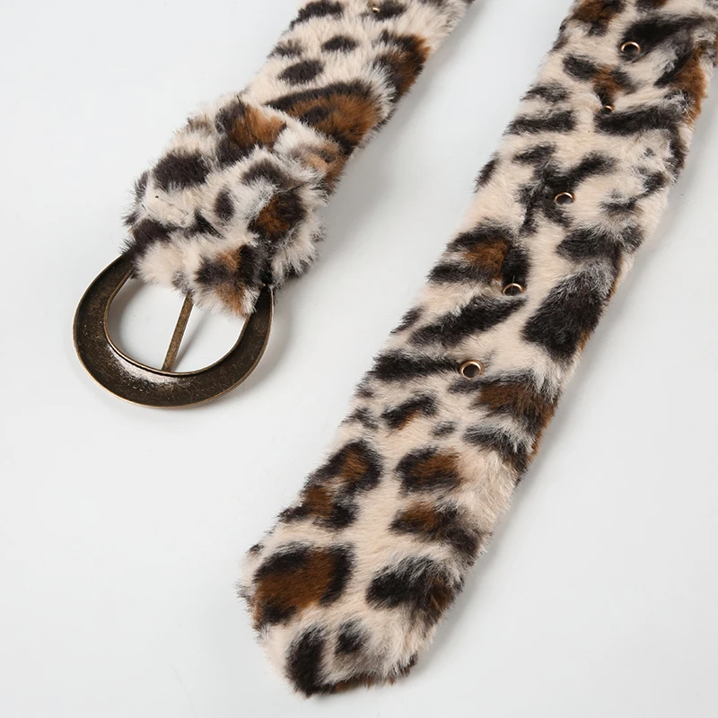 Cinturones de piel sintética de leopardo a la moda para mujer, combinables con todo, estilo callejero retro americano, accesorios elegantes y exquisitos.