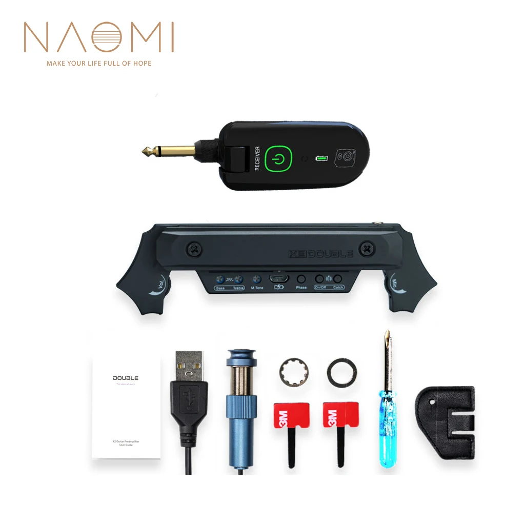 

DOUBLE X2 Wireless Guitar Transmitter Receiver For Acoustic Guitars W/Sound Hole 80-120mm Built-in Rechargeable Lithium Battery