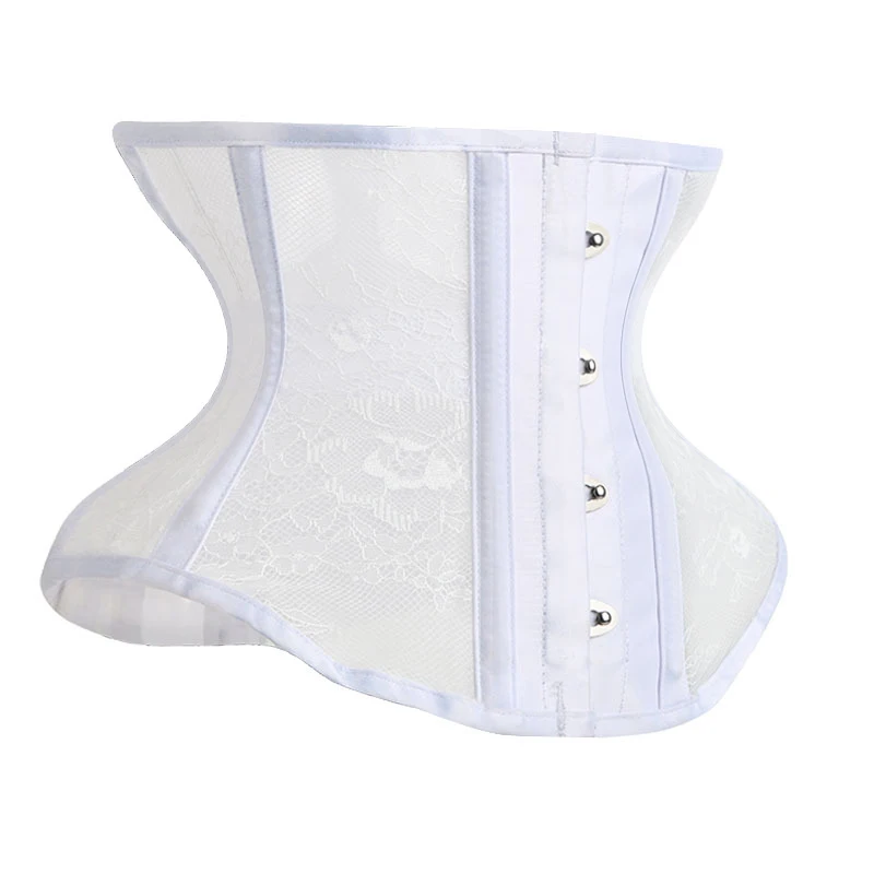 Description Picture 5 of itemLace Underbust Corset Gothic Busteris and Corsets Short Torso Waist Trainer Hourglass Waist Cincher Sexy Corselet Black White