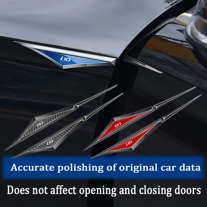 

2pcs/Set Car Fender Stainless Steel Sticker Decals Emblem Exterior Decorate For HYUNDAI I10 Car Accessories Car Metal Stickers