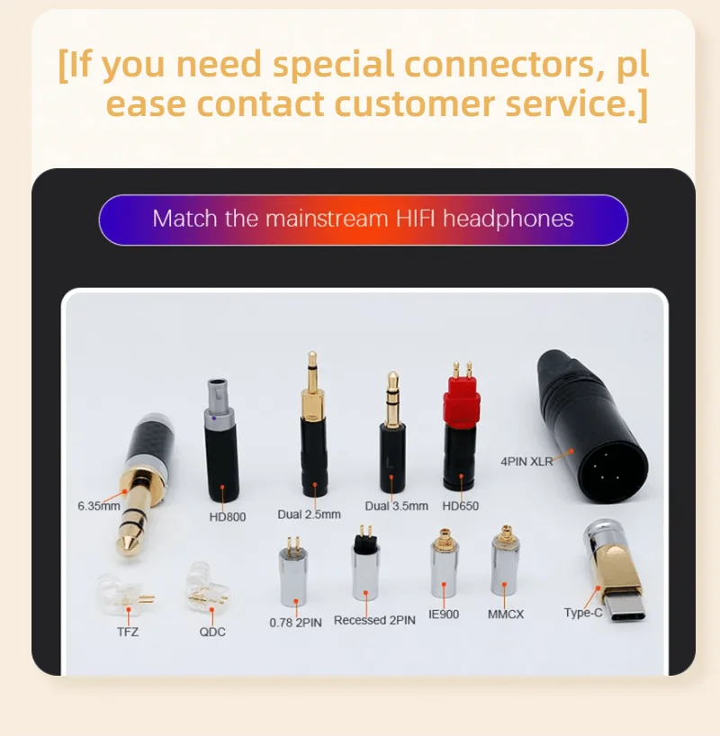 ivipQ-334 iem Cable Flagship Litz Frozen 7N OCC Kopfhörer-Upgrade-Kabel mit 3,5 mm/4,4 mm/miniXLR für HD650 HD800 HIFIMAN ANANDA – Detail 8