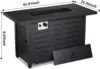Outside Garden Backyard Deck Patio Fire Pit Propane Gas FirePit Table 43" Outdoor Fire Pit Rectangular Tabletop with Lid 2