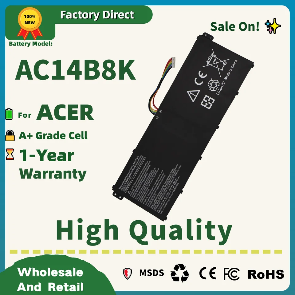 LAPTOP-AKKU FÜR ACER Aspire ES1-311 ES1-711G R3-131T AC14B8K (4ICP5
