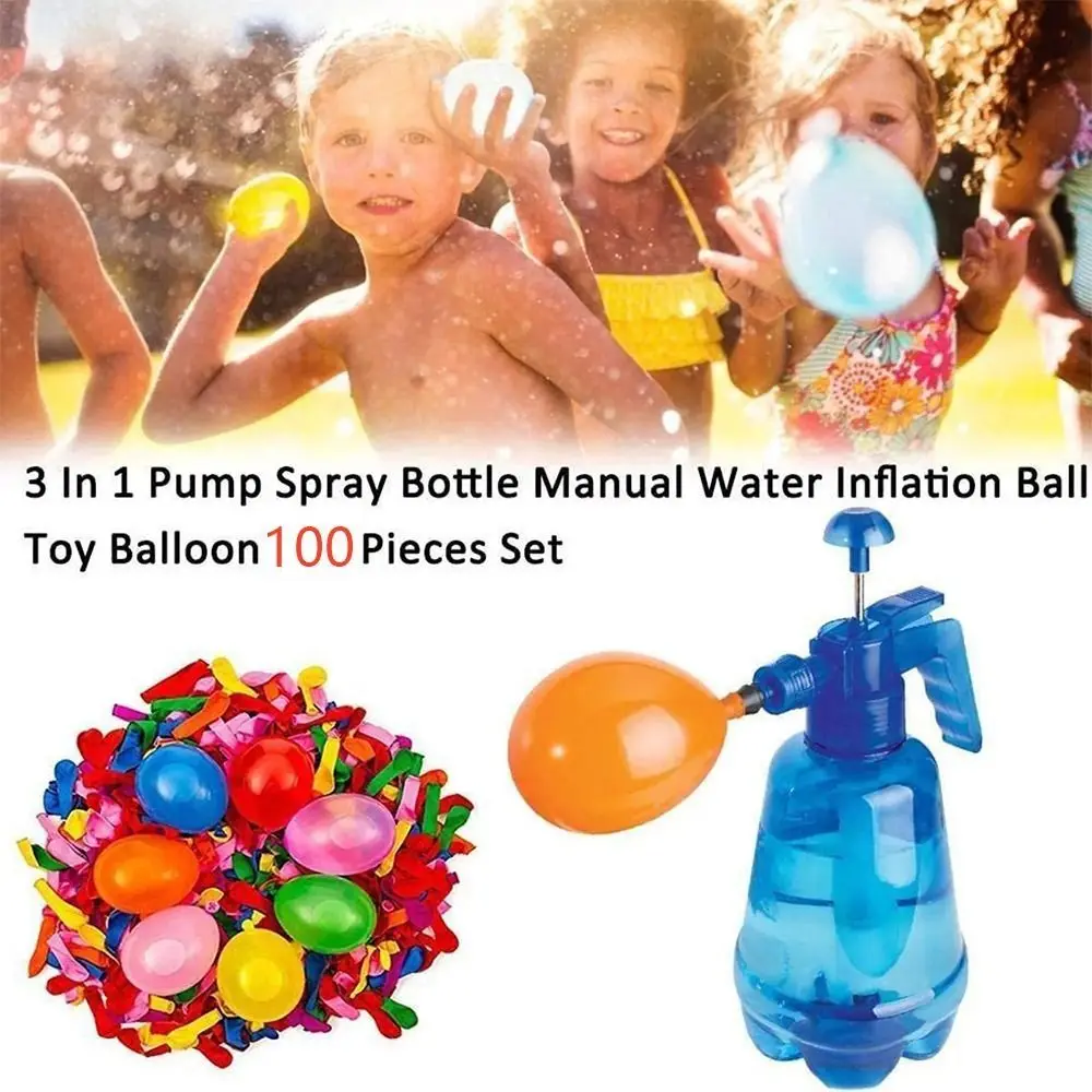 Portable Air Water Bomb Balloon Pump With Balloons For Kids Party Outdoor Toy Balloons (Pump and Balloons Random Color) 2