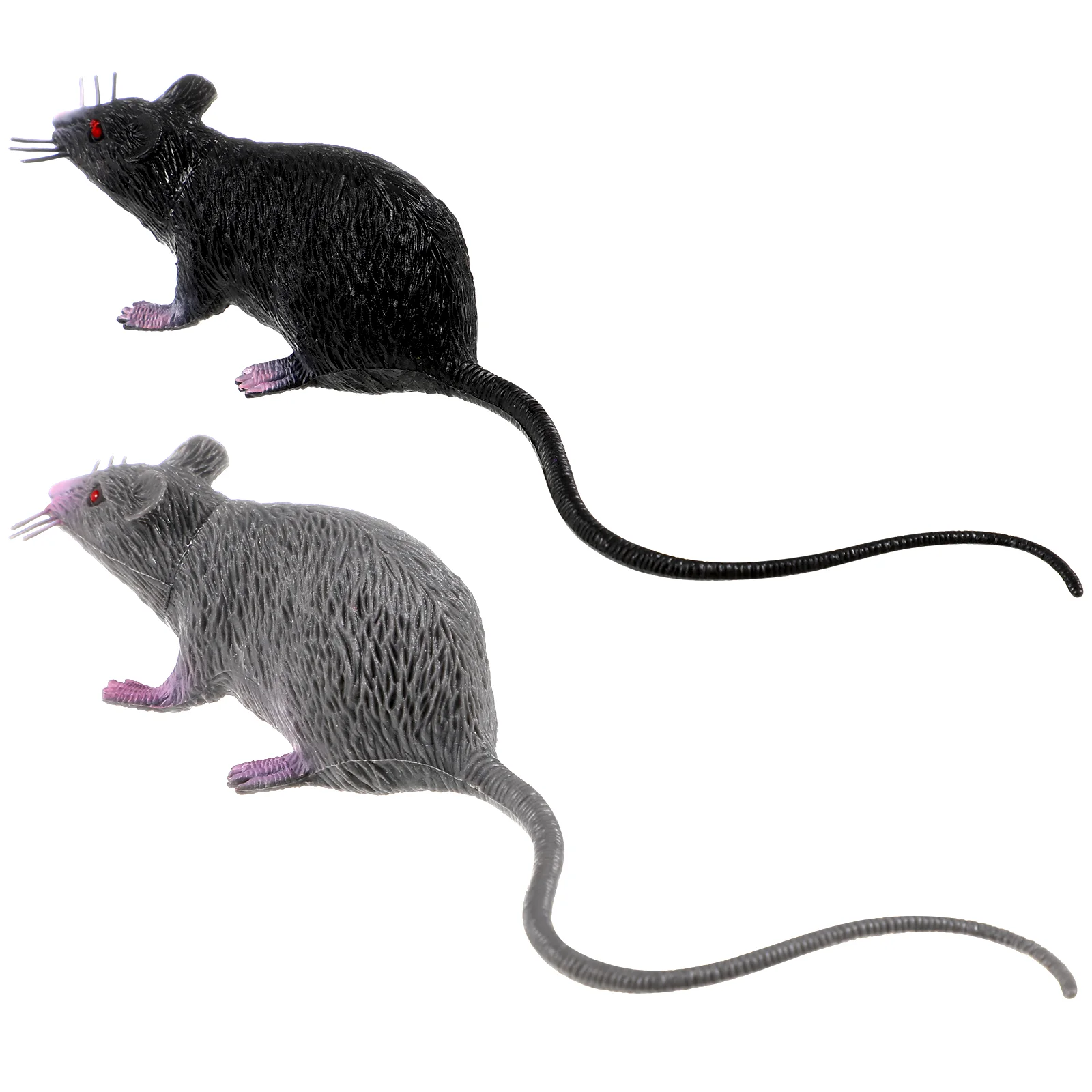 

2 Pcs Simulation Mouse Toy Trick or Treat Props Fake Rat Rats Tricks Pranks Toys for Mice Spooky