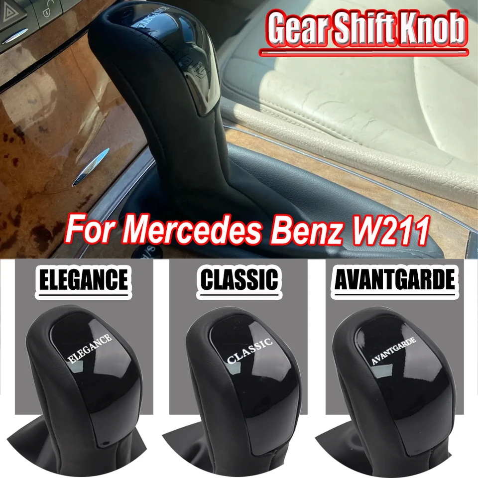 Pomo De Cambio Manual 6 Velocidades Para Mercedes-Benz E-Class W211: Piel Negra Y ABS ¡Mejora El Tacto De Tu Coche!