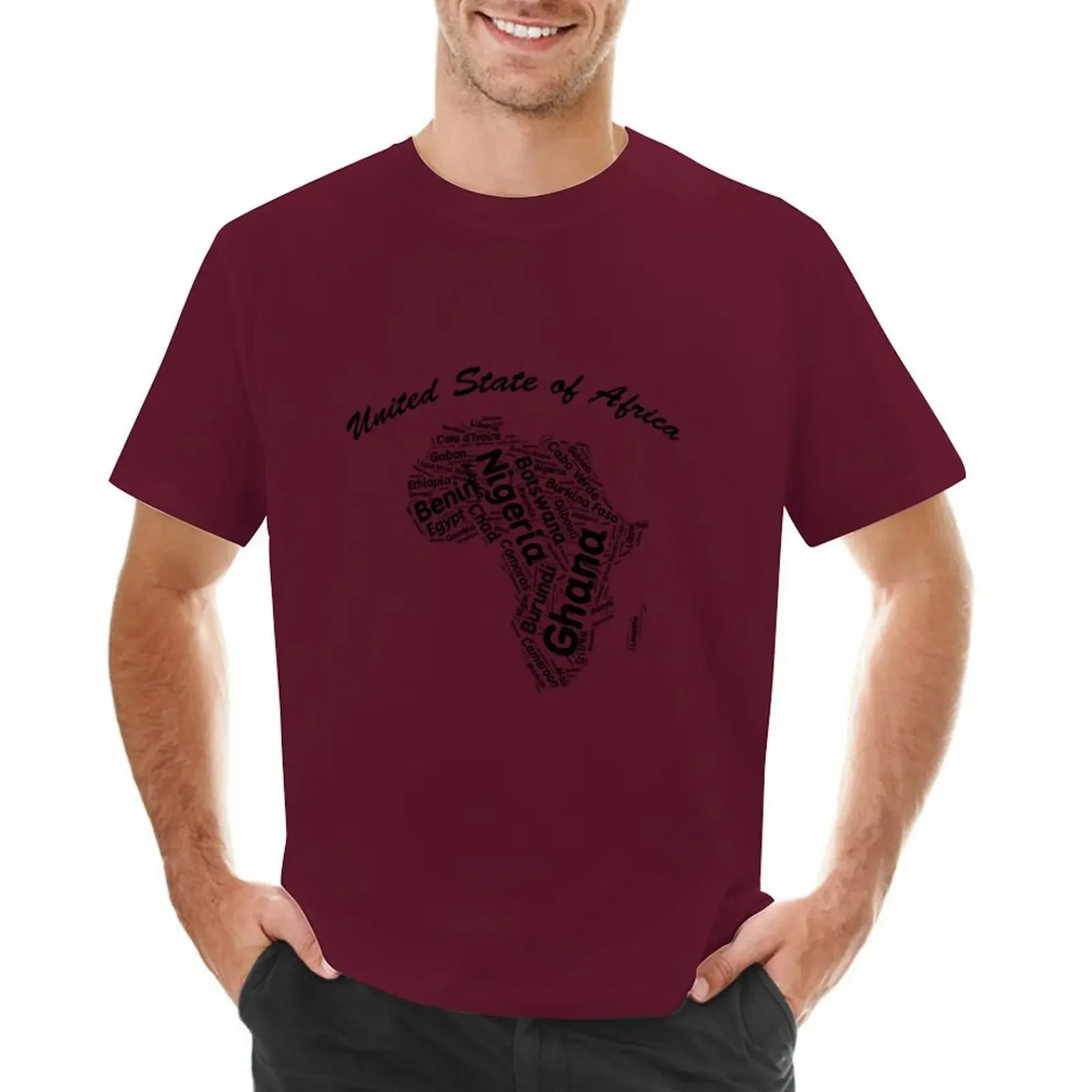 

United State of Africa T-shirt anime cute tops quick drying customs design your own heavyweight t shirts for men