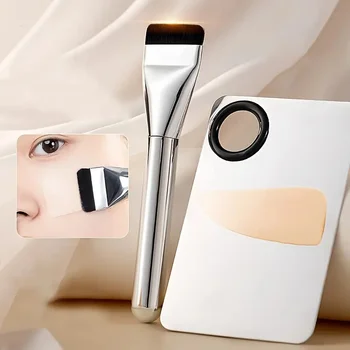 Set di pennelli per fondotinta e tavolozza per trucco da 2 pezzi, set di strumenti per miscelare la crema per fondotinta, kit di strumenti per trucco cosmetico per trucco per unghie