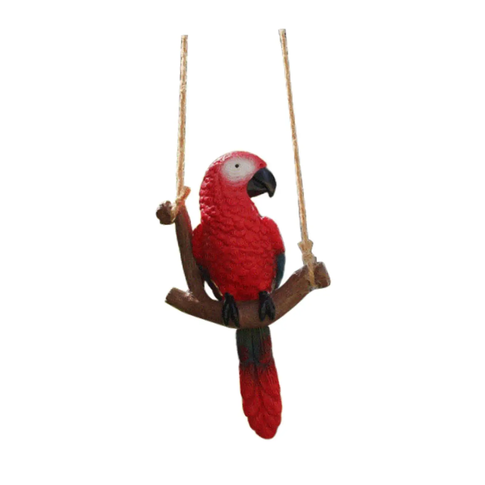 Garden Parrot Figurine Hanging Decoration Micro Landscape Cute Resin Garden Bird Statue for Porch Home Indoor Outdoor Lawn Yard