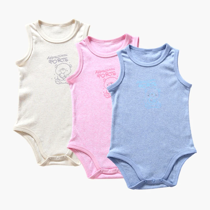 Cotton Romper Baby Clothes Romper Children Summer Boy and Girls Clothes Kids Sleeveless 100% Combed Cotton Overall Baby Overalls round Neck