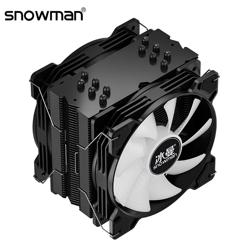 SNOWMAN 6 Heat Pipes CPU Cooler ARGB 120mm PWM 4 Pin PC Fan Quiet Intel