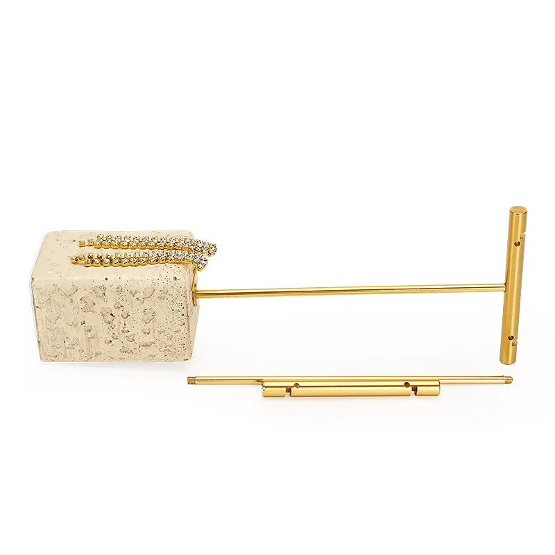 Metal Earring Display Stand T-shaped Earrings Ring Necklace Jewelry Organizer T-bar Watch Showing Shelf Jewelry Holder Rack