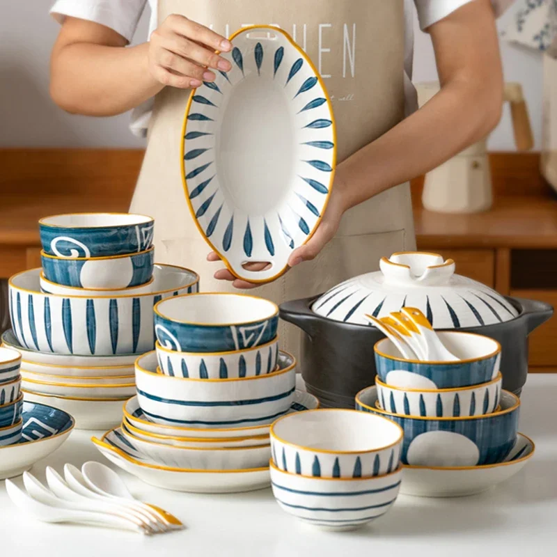 

Restaurant Full Dish Dining Set Dinner Plates Microwave Breakfast Set Luxury Tablewaresnack Plate Tencere Setleri Kitchen