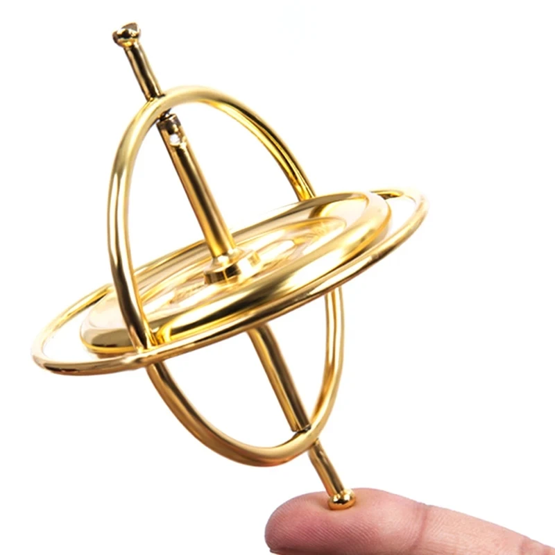 Metal Self-balancing Finger Gyroscope Anti-gravity Colorful Metal Gyro Adults Kids Decompression Stress Relief Spinning Toy