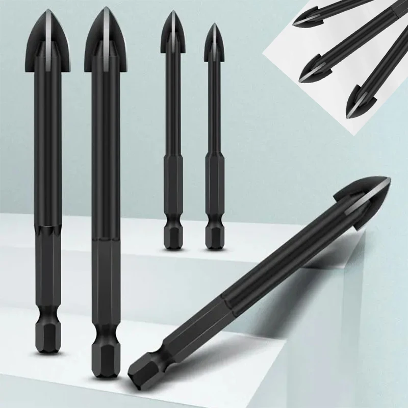 Multifunction Cross Blade Glass Ceramic Drill Bit 3mm-12mm Tungsten Carbide Point Spearhead Tile Marble Mirror Drill Bit Tools drill bit
