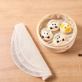 10Pcs 24/28/32CM Pure Cotton Steamer Cloth Household Drawer Cloth Steamed Rice And Bun Mat Round Cotton Gauze Kitchen Steamer