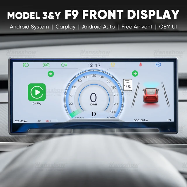 Hansshow Model 3/Y F9 Center Console Dashboard Touch Screen Carplay &  Android Auto Head Up Display - AliExpress