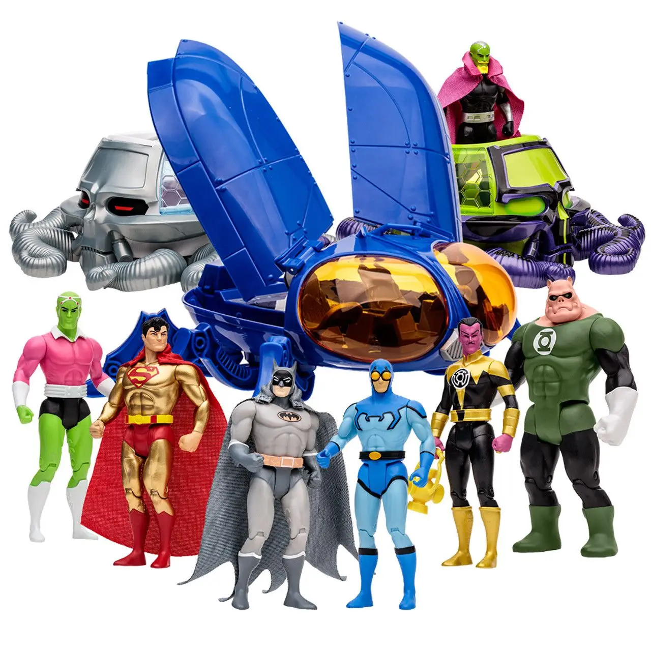 

McFarland Toys DC Super Powers Wave 5 Bundle w/Gold Label Kilowog Blue Beetle Brainiac Batman: Manga Skull Ship The Bug