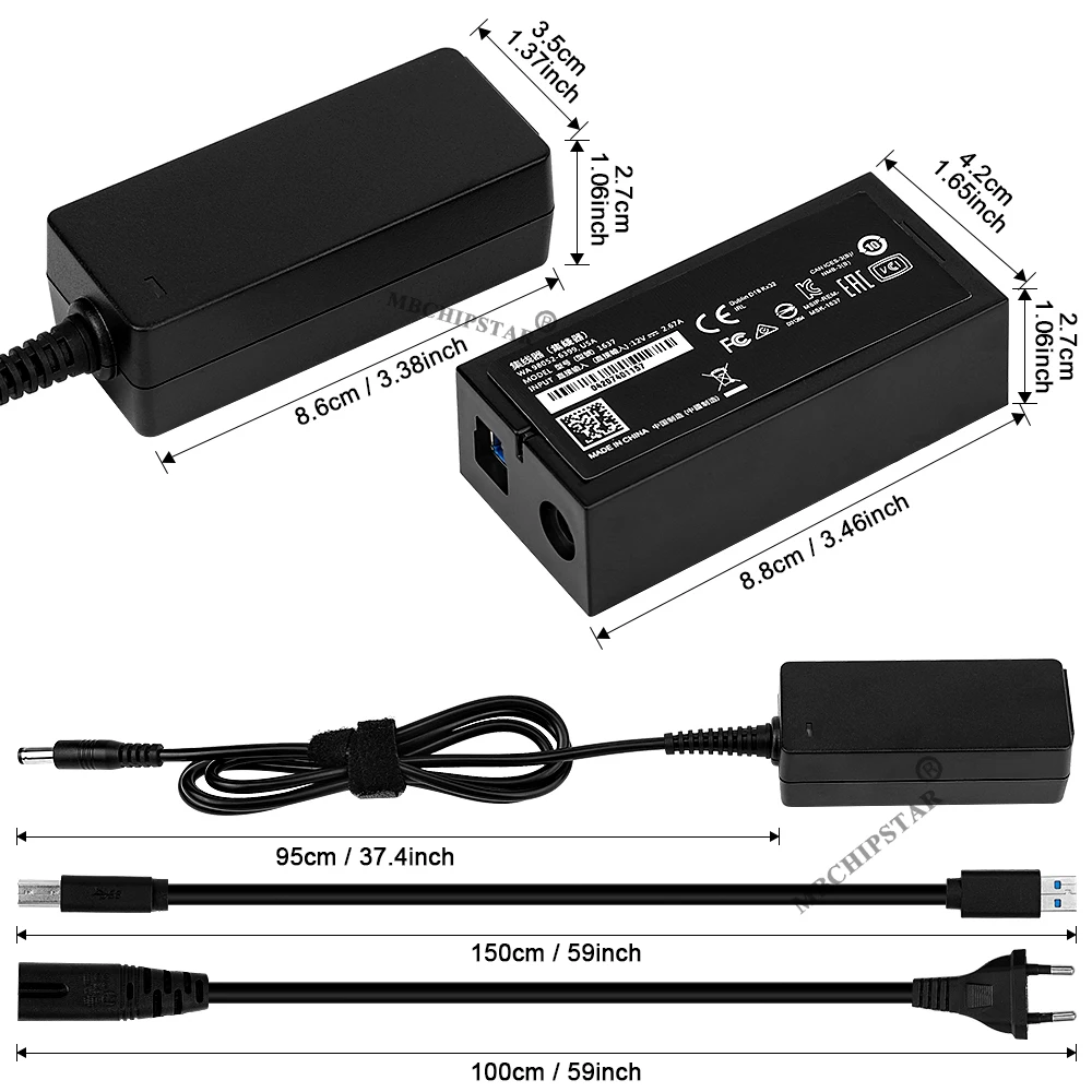 Universal Kinect Power Adapter with Dual Plug Options