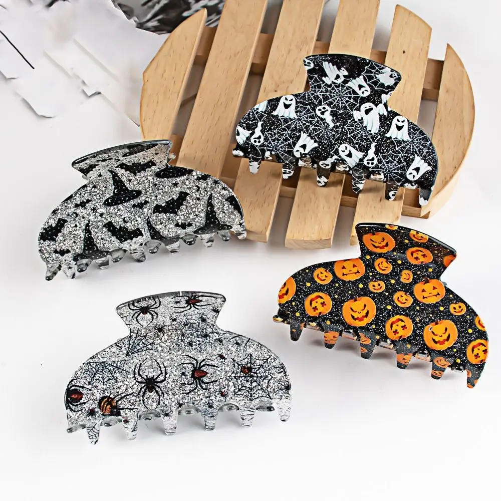 

Spider Halloween Hair Claw Creative Anti-slip Pumpkin Ghost Headdress Headwear Hair Crab Clip Gift