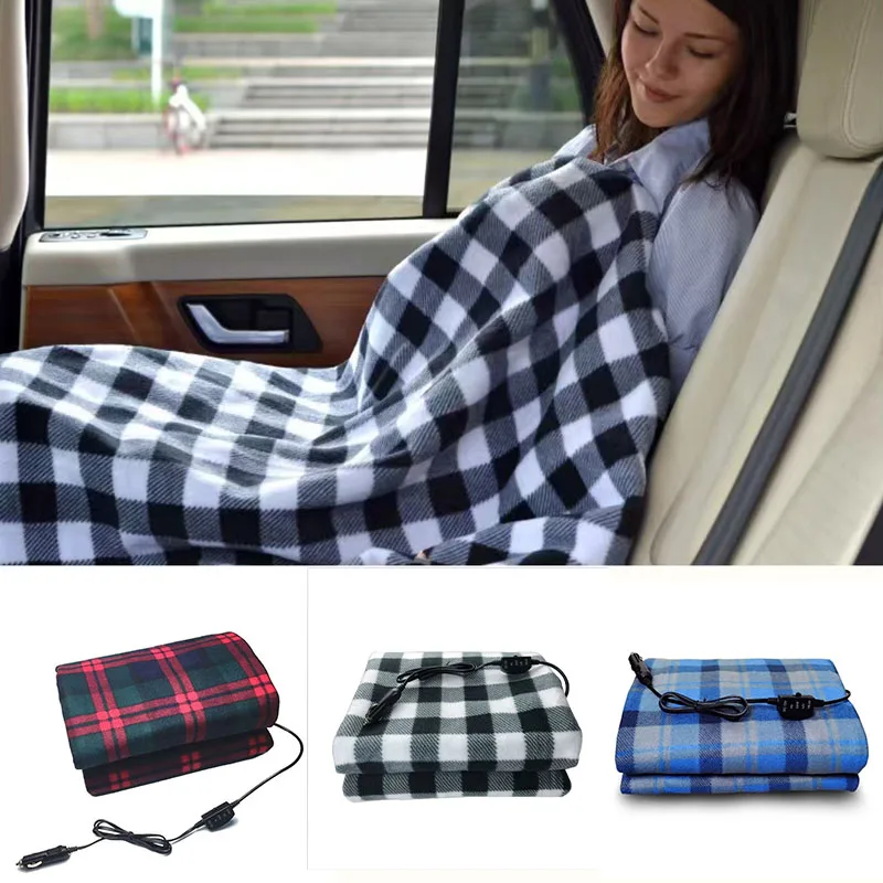 12V Car Electric Heated Blanket Mat For Cold Weather Winter Warm Travel Electric Heated Blanket Mattress For Car Trucks RV Campe
