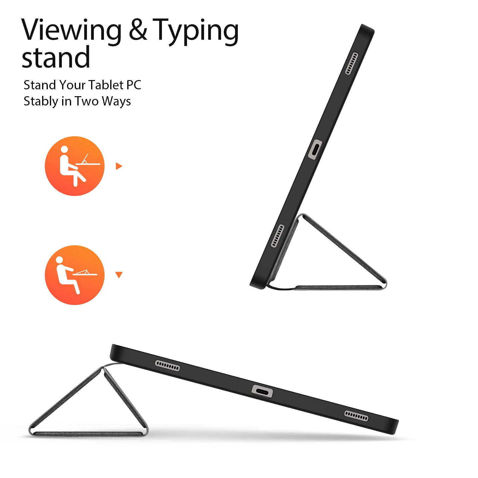 Premium Trifold Stand Tablet Case with Stylus Holder & Auto Sleep/Wake Feature