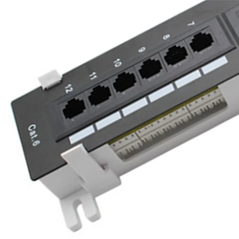 RJ45 Networking Patch Panel 12 Port CAT6 Network Tool Kit Wall Mount Rack Bracket