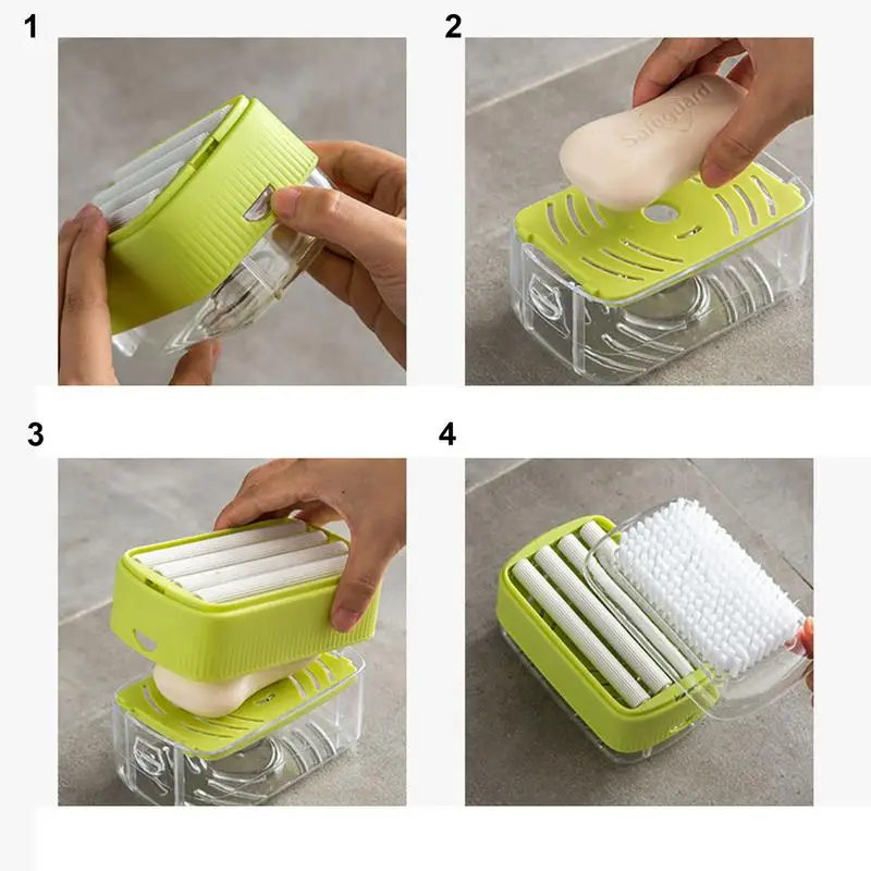 Sponge Brush Bar Of Soap Dish Holder Case Box Container Dispenser