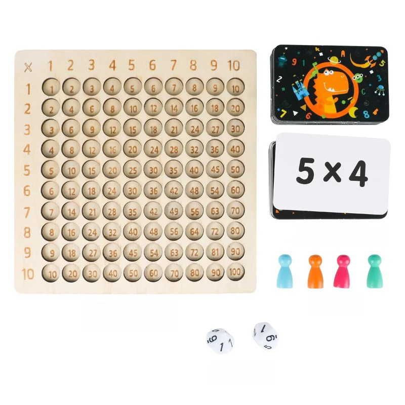 Wooden 99 Multiplication Board Montessori Arithmetic Toys Multiplication Table Math Learning Counting Teaching Aids for Kids 6