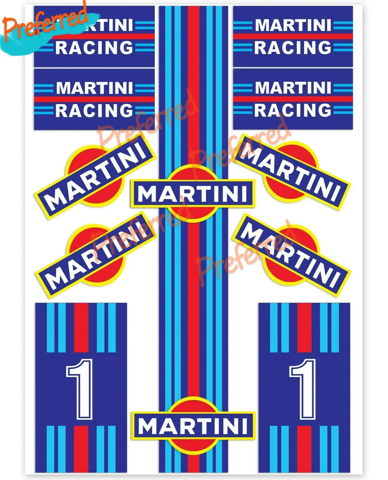 Martini Motorrad - Aufkleber Set