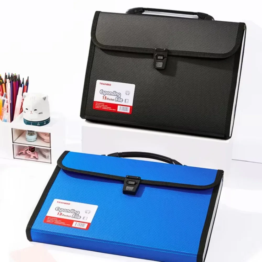 Portable13 Pockets A4 Size Expanding Wallet File Folder Paper Document Storage Organ Bag Holder Office School Organizer Case
