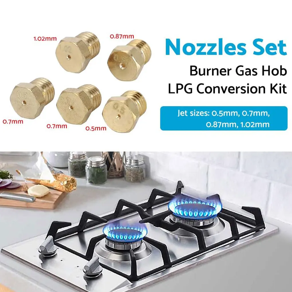 5x Burner Gas Hob LPG Conversion Kit Jets Nozzles Propane Injectors 70