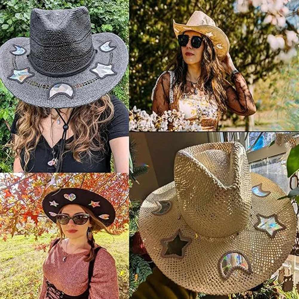 Straw Beach Sun Hat for Women Girls Shapeable Cowgirl Hat Vintage Summer Woven Sun Hat for Summer Travel