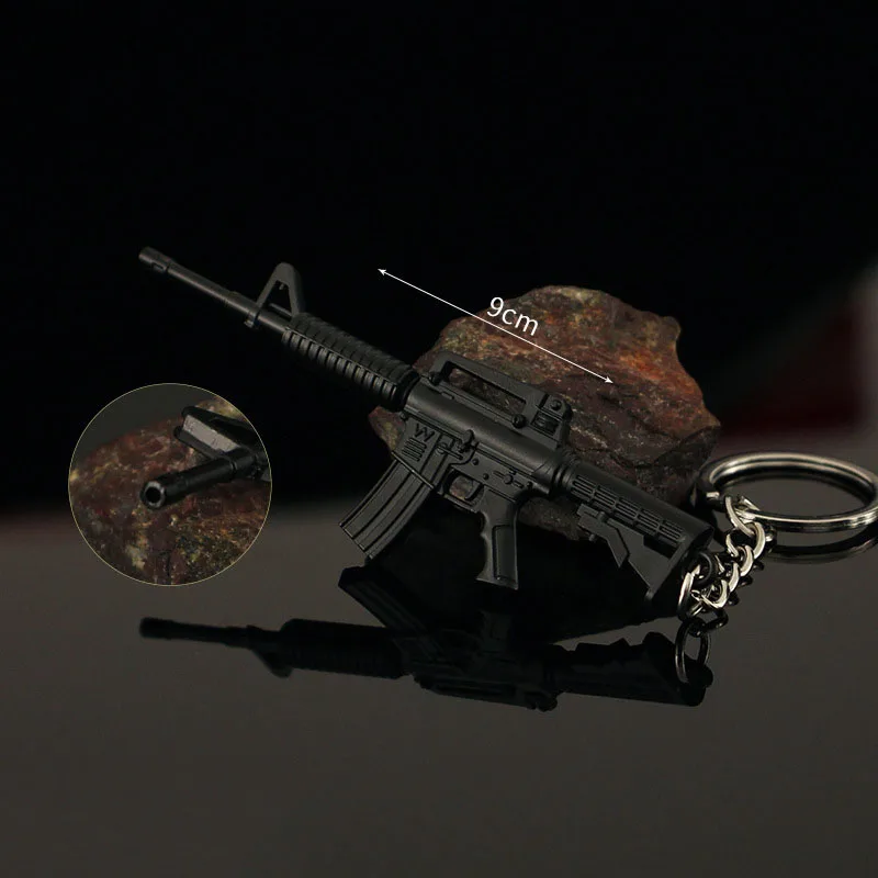 QIDUDZ 1/4 Scala Mini M416 Fucile Metallo Arma Modello Portachiavi - Foto 2