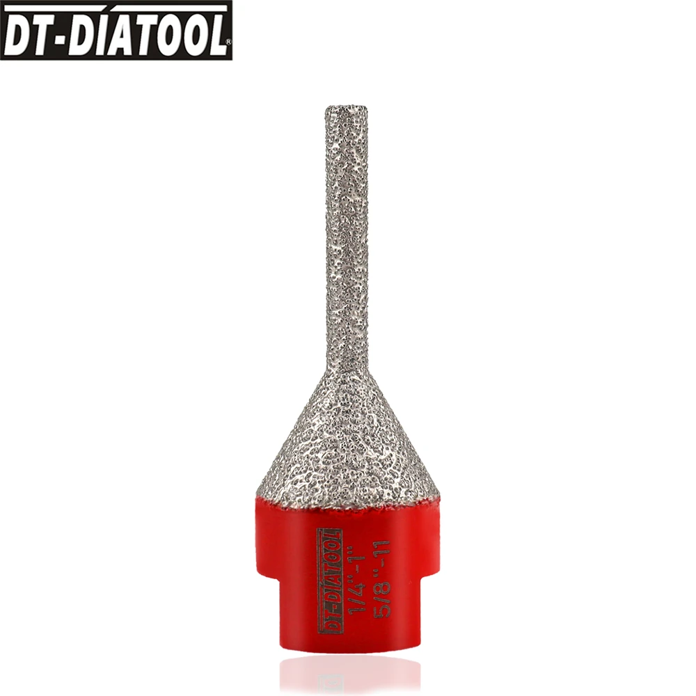 DT-DIATOOL 6*25mm Diamond Finger Bit 5/8-11 Core Chamfering Milling Porcelain Shaping Edge Tile Marble Ceramic Cutter Granite dt diatool diamond hole cutter drilling core bits for ceramic tile porcelain drill bits opener hole saw m14 dia 6 50mm 1box