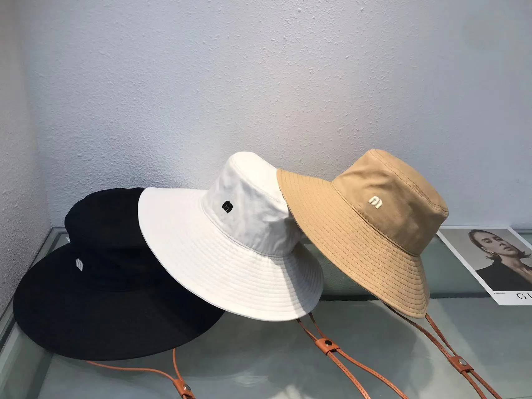 

Summer Spring Designer Soild Hat Ladies Women Fashion Letter Designer Bucket Street Cap