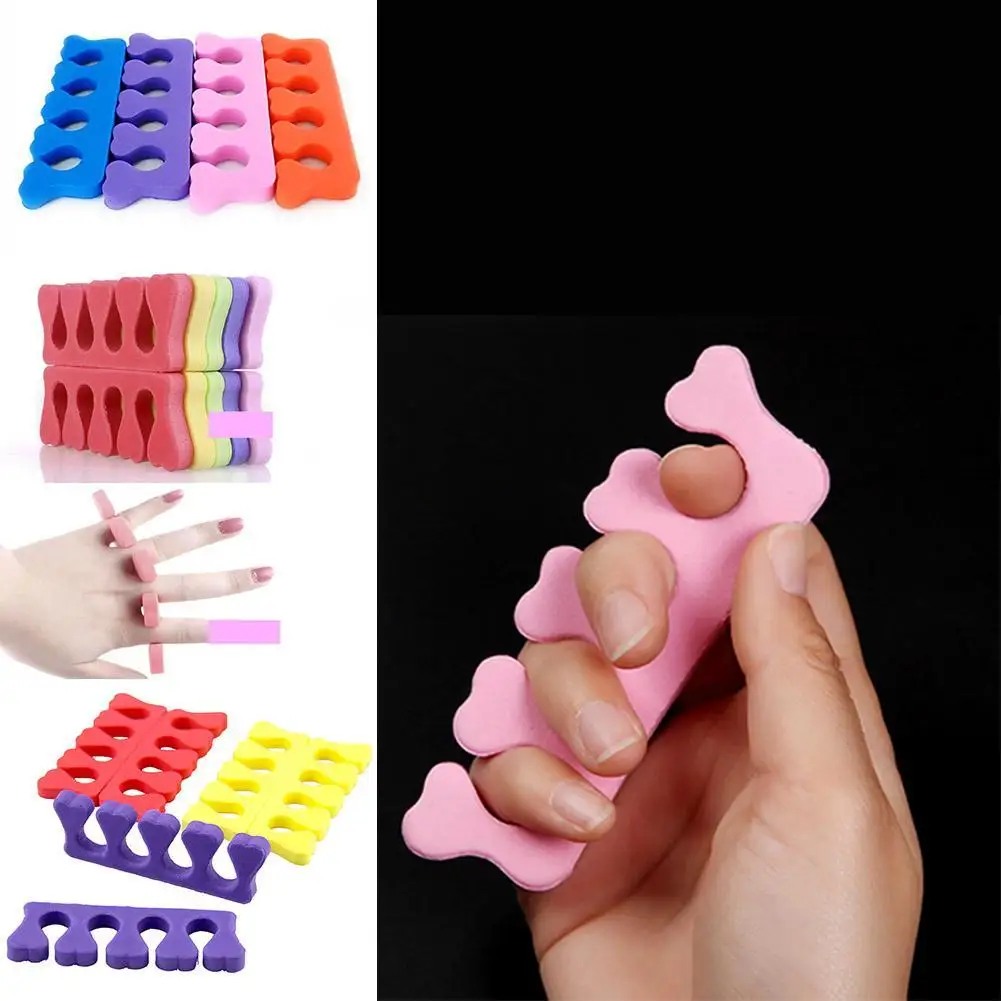 Random Color Soft Foam Sponge Toe Separators Finger Dividers Soft Sponge Finger Divider Spacer Nail Art Manicure Pedicure Tools
