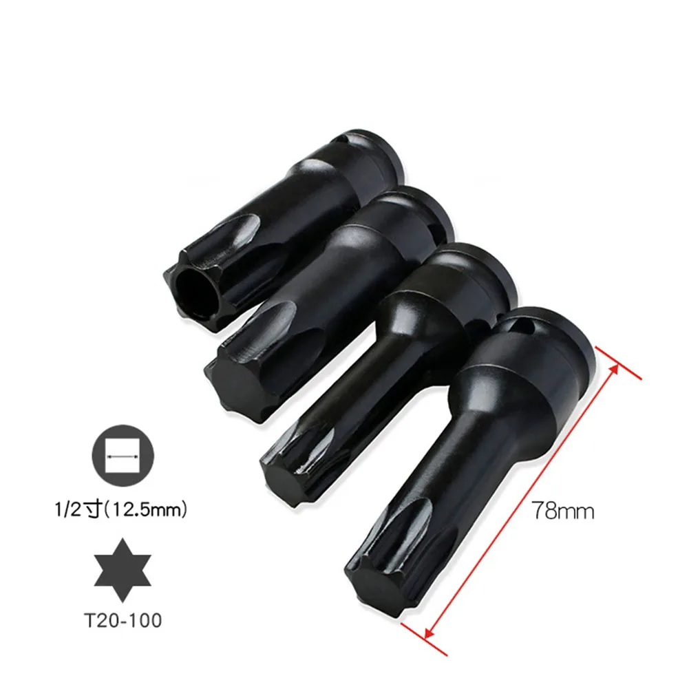 1PC 1/2 zoll Hex Torx Buchse Adapter für Torx Schraubendreher Bit Stick Buchse Air Wrench Adapter Kopf für T20 T40 für T30 T100 Repai – Detail 4